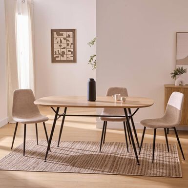 Mesa de comedor de madera 160x90cm 