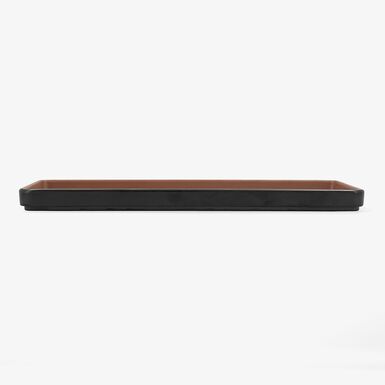 Bandeja rectangular de melamina marr&oacute;n y negro Gio 31,5cm