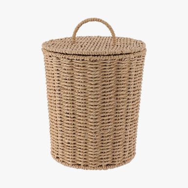 Cesta para ropa con tapa trenzado natural Arven 9,5L 23x23x26cm