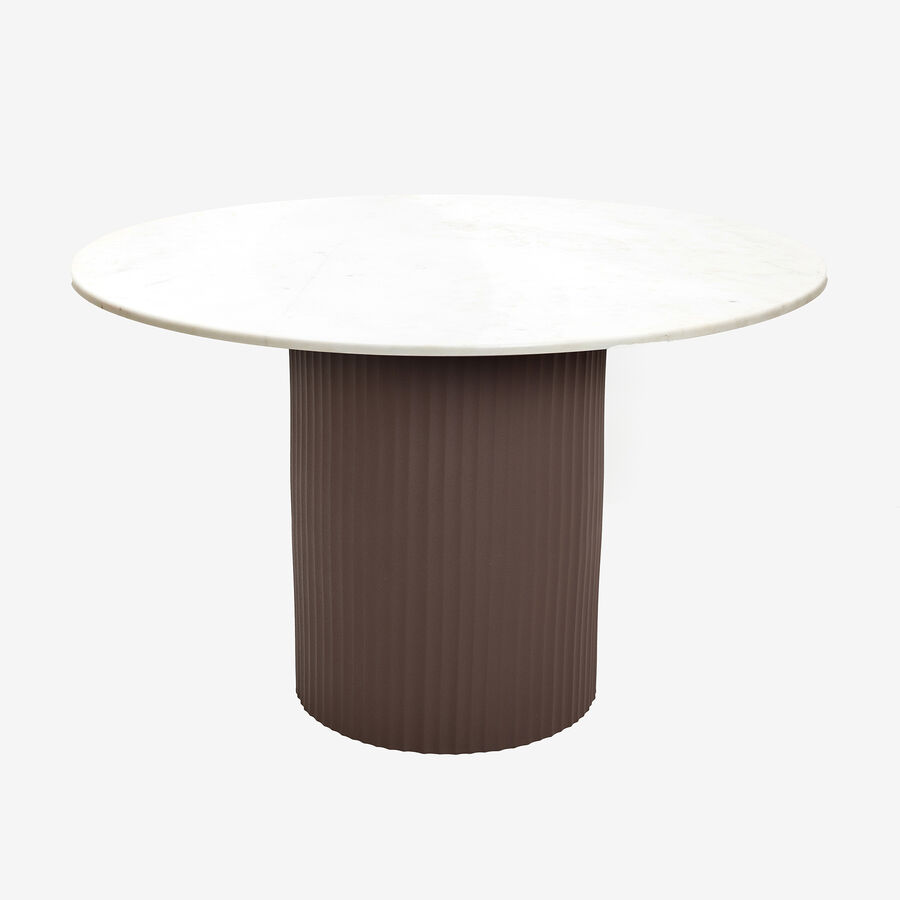 Mesa de comedor de acero y m&aacute;rmol Fide &Oslash;120x75cm Clau&Chloe