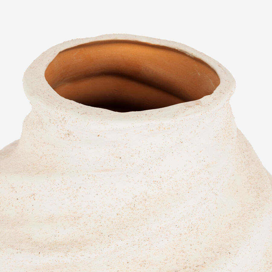 Jarrón de terracota blanco Spiral Ø19x20cm