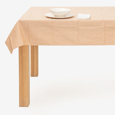 Mantel de algod&oacute;n reciclado naranja Trivial 140x250cm