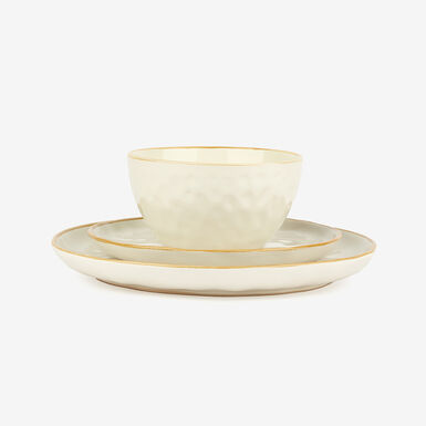 Vajilla de 12 piezas de cerámica marfil Albero