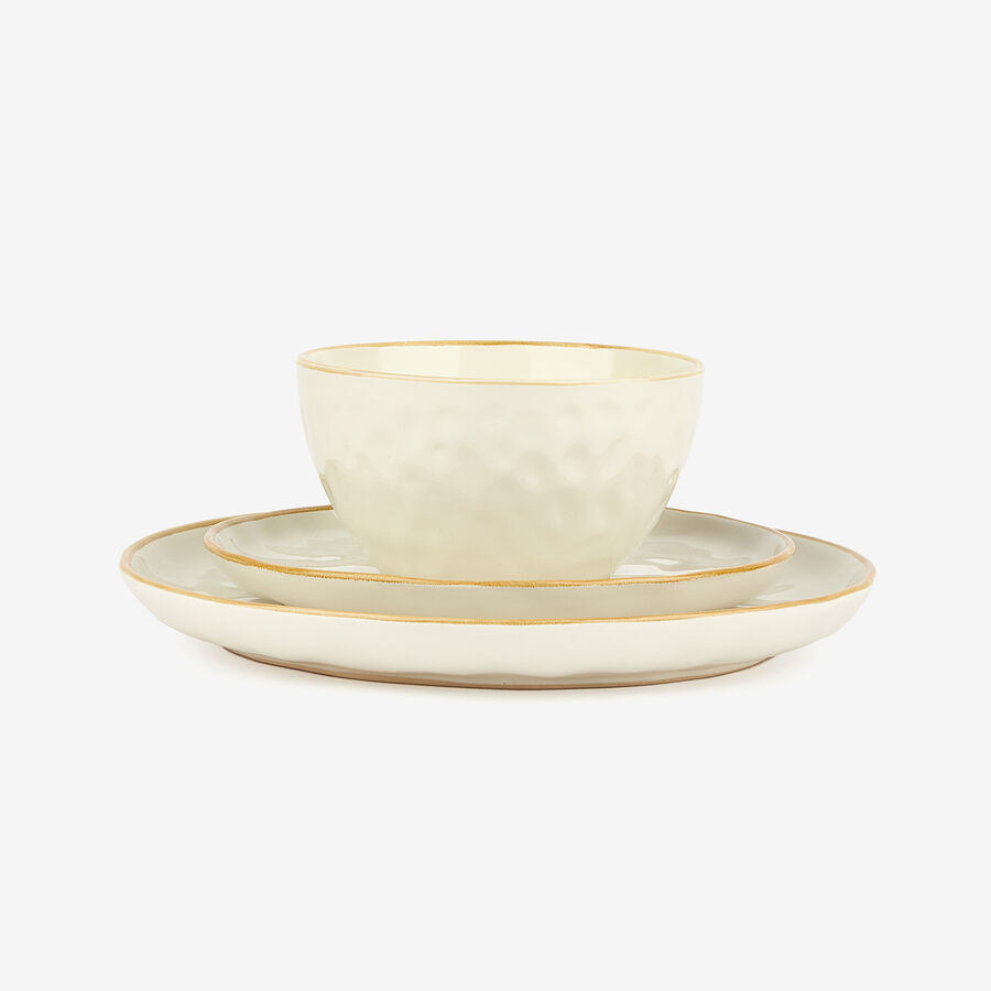 Vajilla de 12 piezas de cerámica marfil Albero