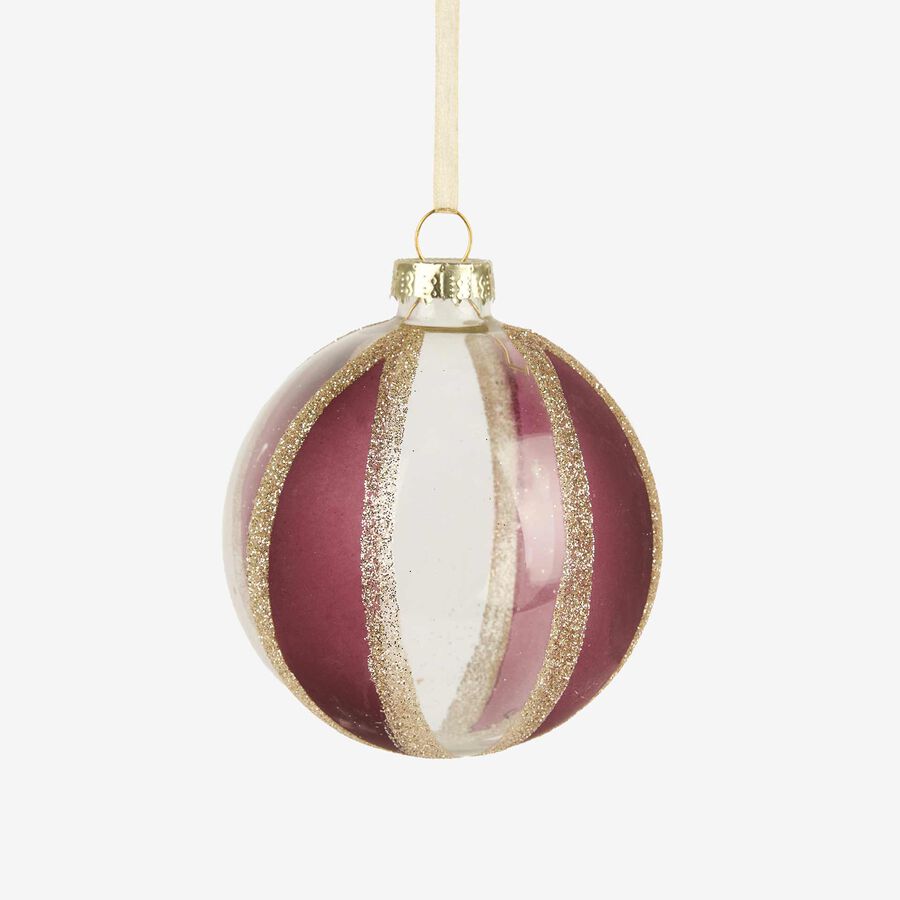 Set de 12 bolas blancas y rosas Ø8cm