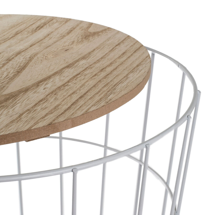 Mesa Auxiliar de madera con estructura metal