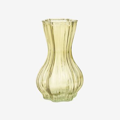 Jarrón de cristal verde Dalmar Ø13x20cm