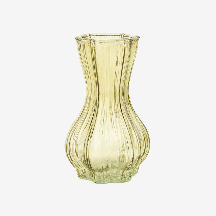 Jarrón de cristal verde Dalmar Ø13x20cm