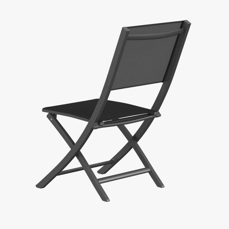 Set de 4 sillas de jard&iacute;n plegables de aluminio grafito Essor 45x57x90cm