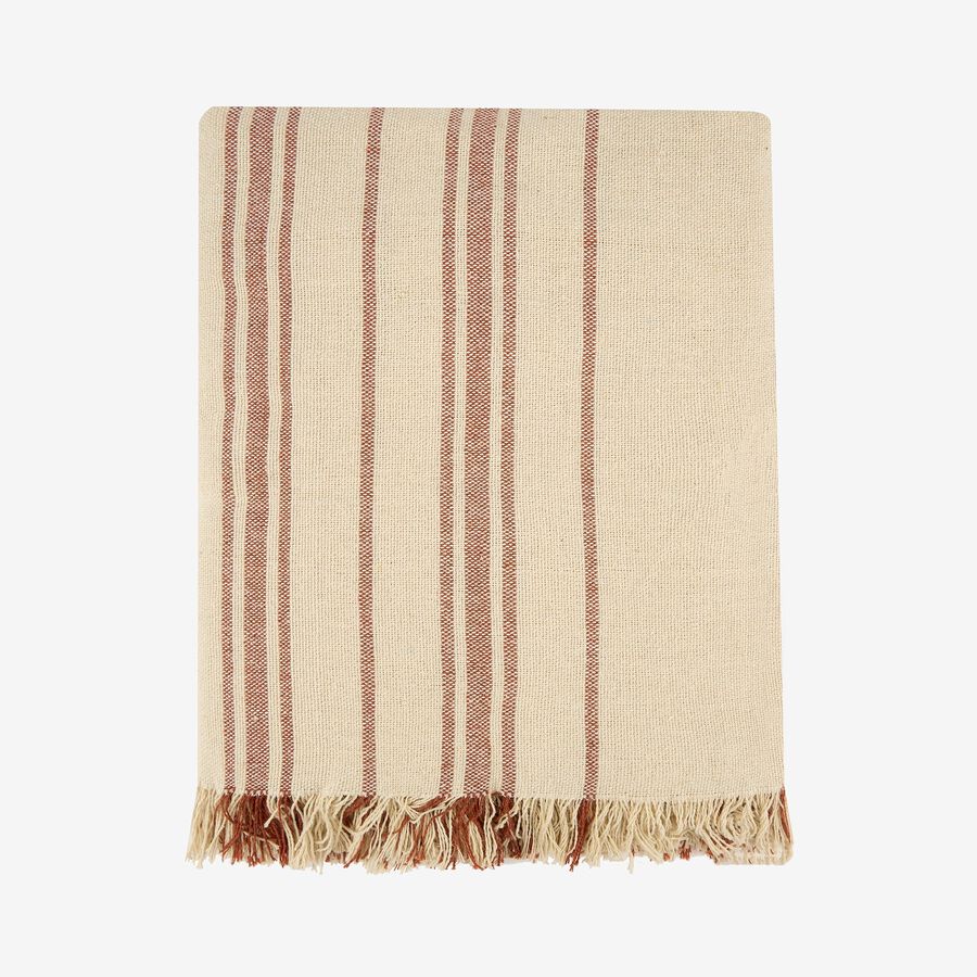Plaid de rayas beige y teja Niza 125x150cm