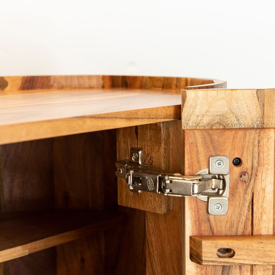 Armario de madera acacia efecto plisado Clau&Chloe 82x42x138cm