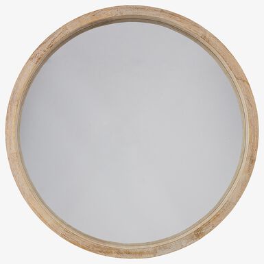 Espejo de pared redondo de madera natural Olav &Oslash;52cm