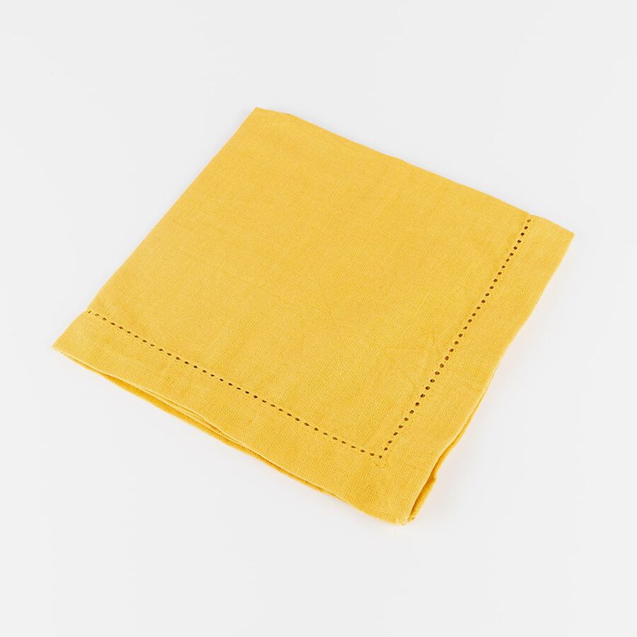 Set de 4 servilletas de algod&oacute;n ocre Chambray 40x40cm