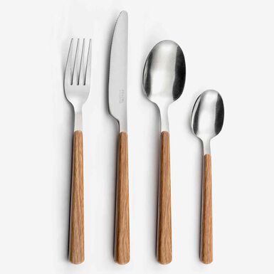 Cuberter&iacute;a de 24 piezas de acero inoxidable y madera Cali