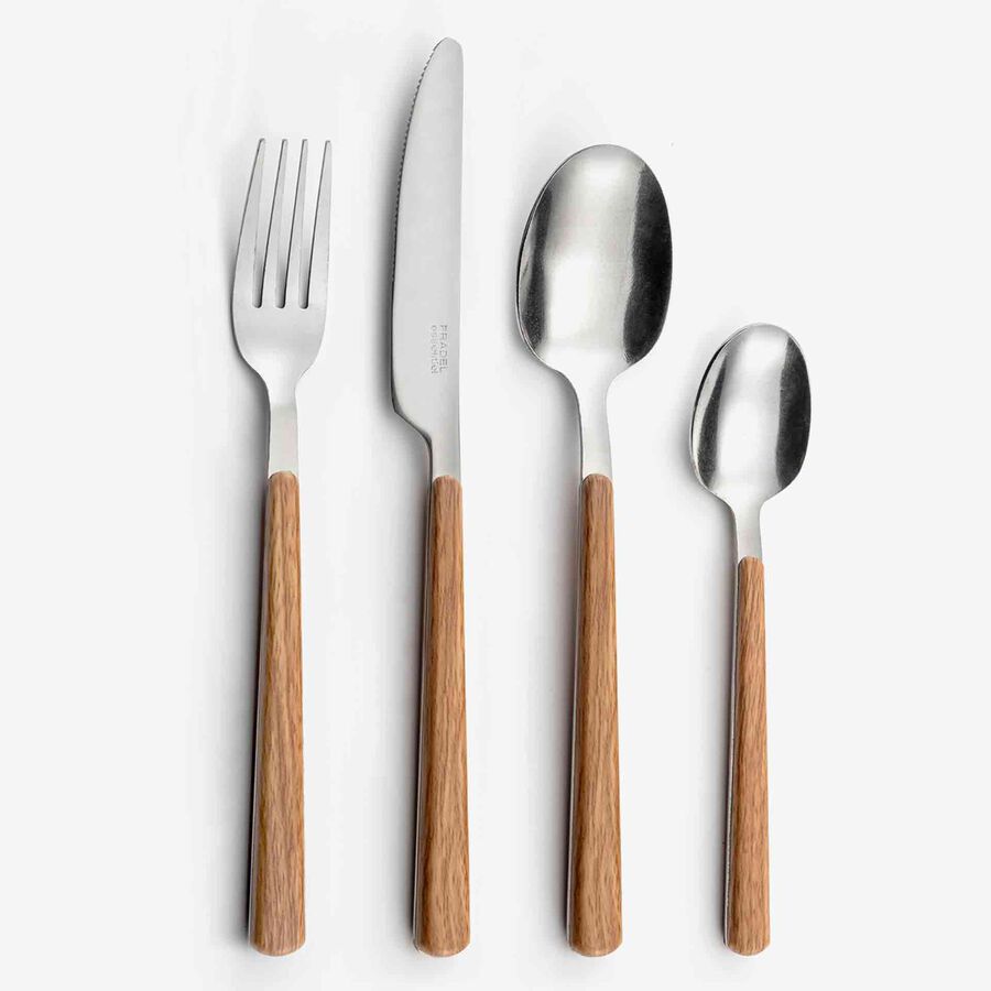 Cuberter&iacute;a de 24 piezas de acero inoxidable y madera Cali