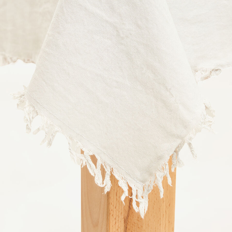 Mantel de algodón gris Flecos 140x140cm