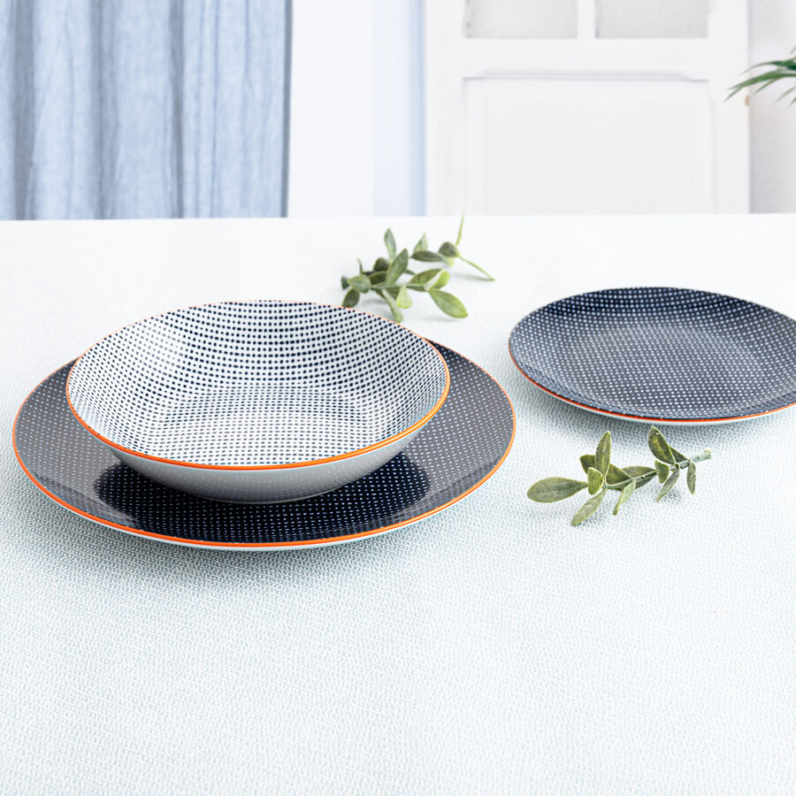 Vajilla 18 piezas porcelana azul Moon