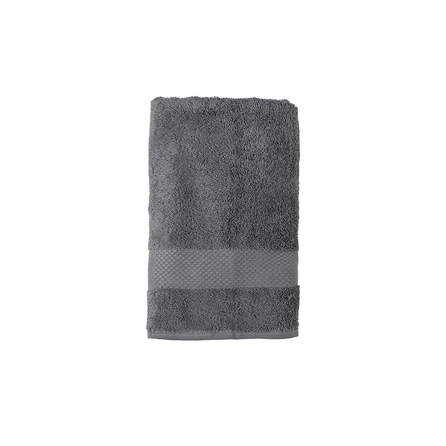 Toalla de lavabo de algodón gris oscuro Vic 50x100cm - 500 gr/m²