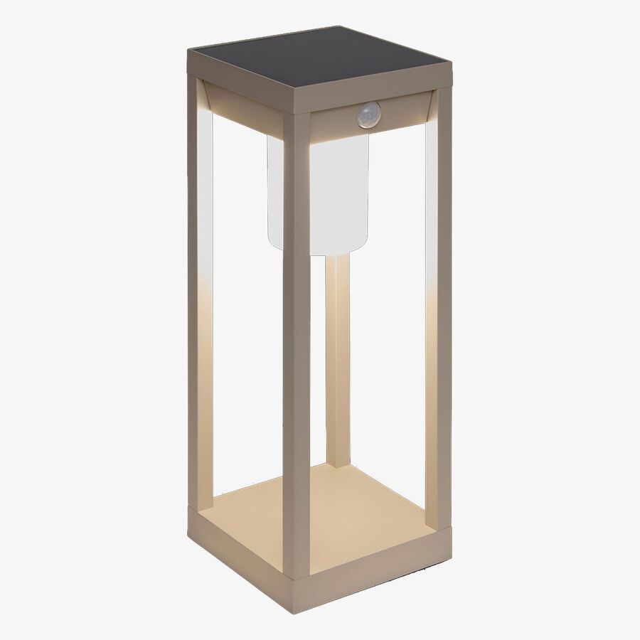 Farol solar para jard&iacute;n de aluminio crema Pirox 40cm