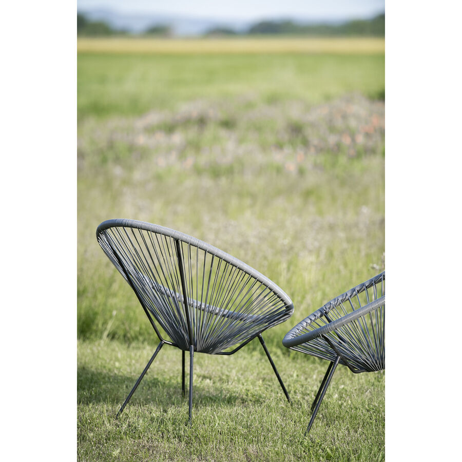 Silla de exterior gris de acero Acapulco 56x72x88cm