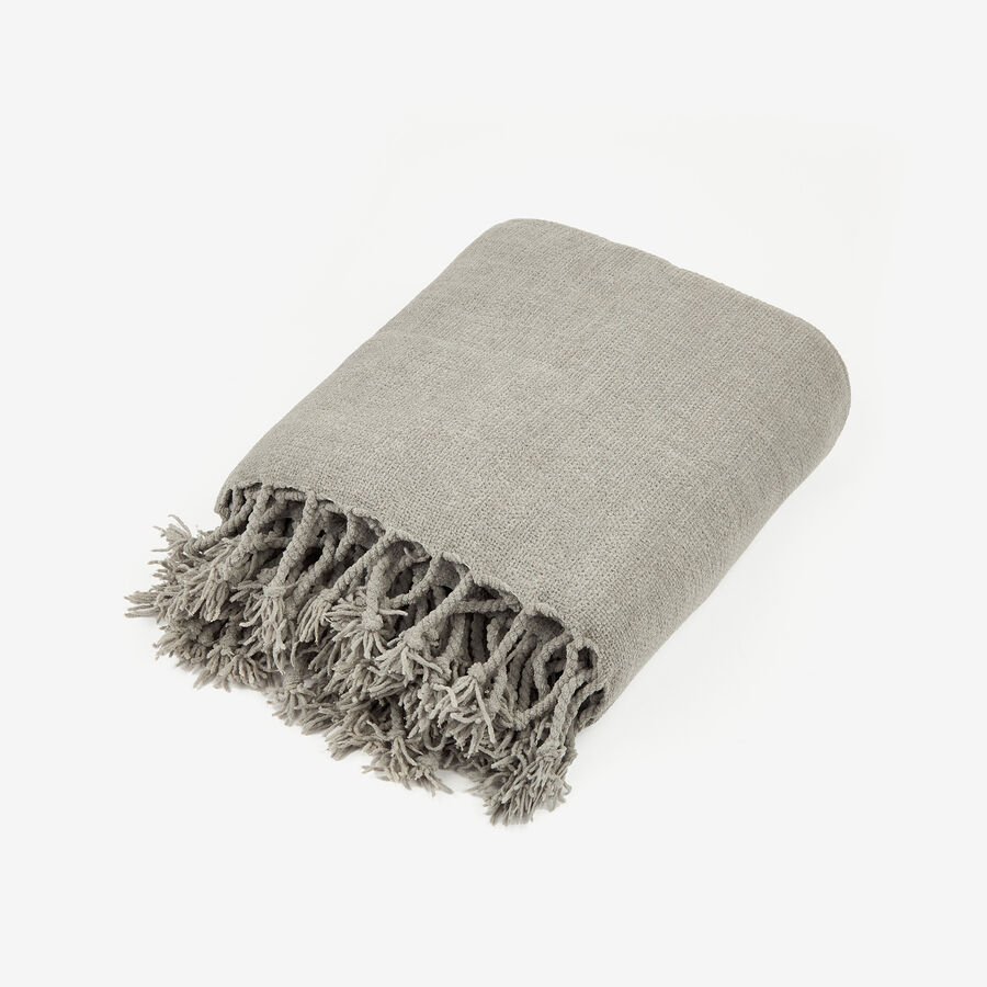 Plaid de chenilla gris Kordon 160x130cm