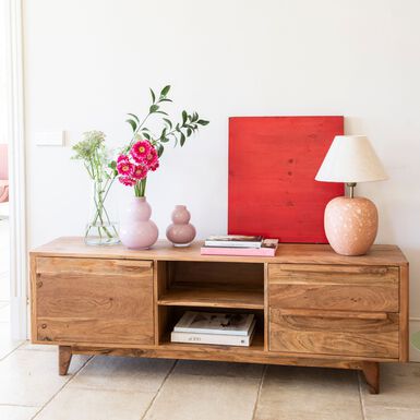 Mueble de TV de madera de acacia Attic 160x40x55cm Clau&Chloe