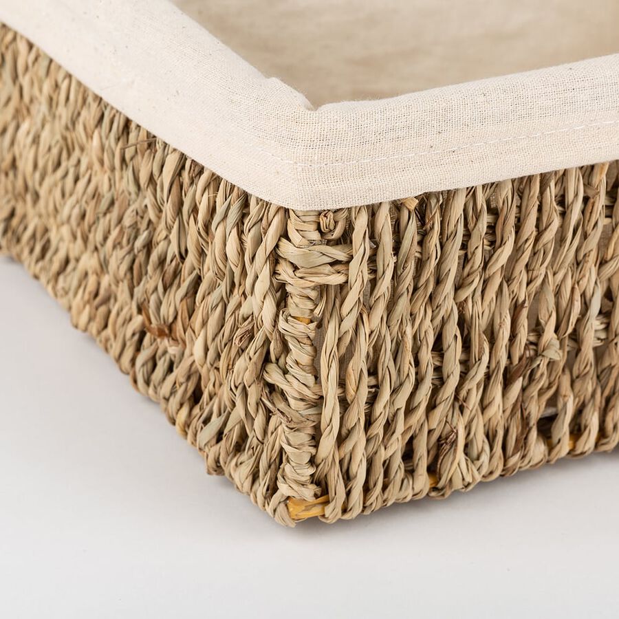 Cesta de fibra beige Seagrass