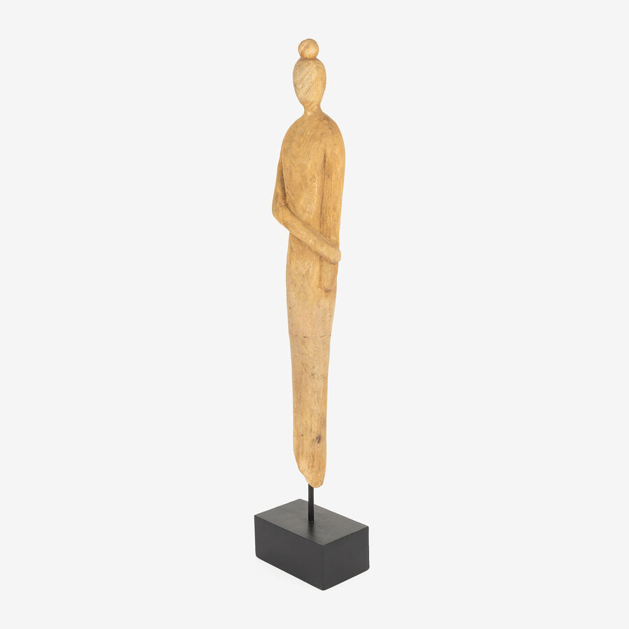 Figura decorativa de madera de mango Lady 71cm