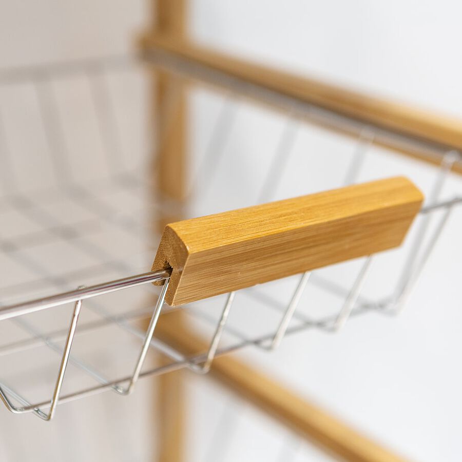 Carro de cocina de madera bambú 74x37x86cm