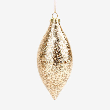 Bola decorativa de cristal purpurina dorada L&aacute;grima