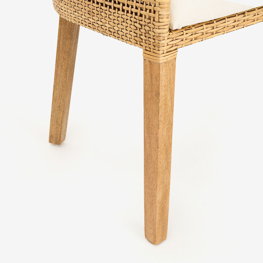 Silla de comedor de madera de mango y ratán Samos 53x56x88cm
