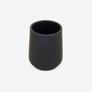 Vaso portacepillos de poliresina negro Carbon Ø8x10cm