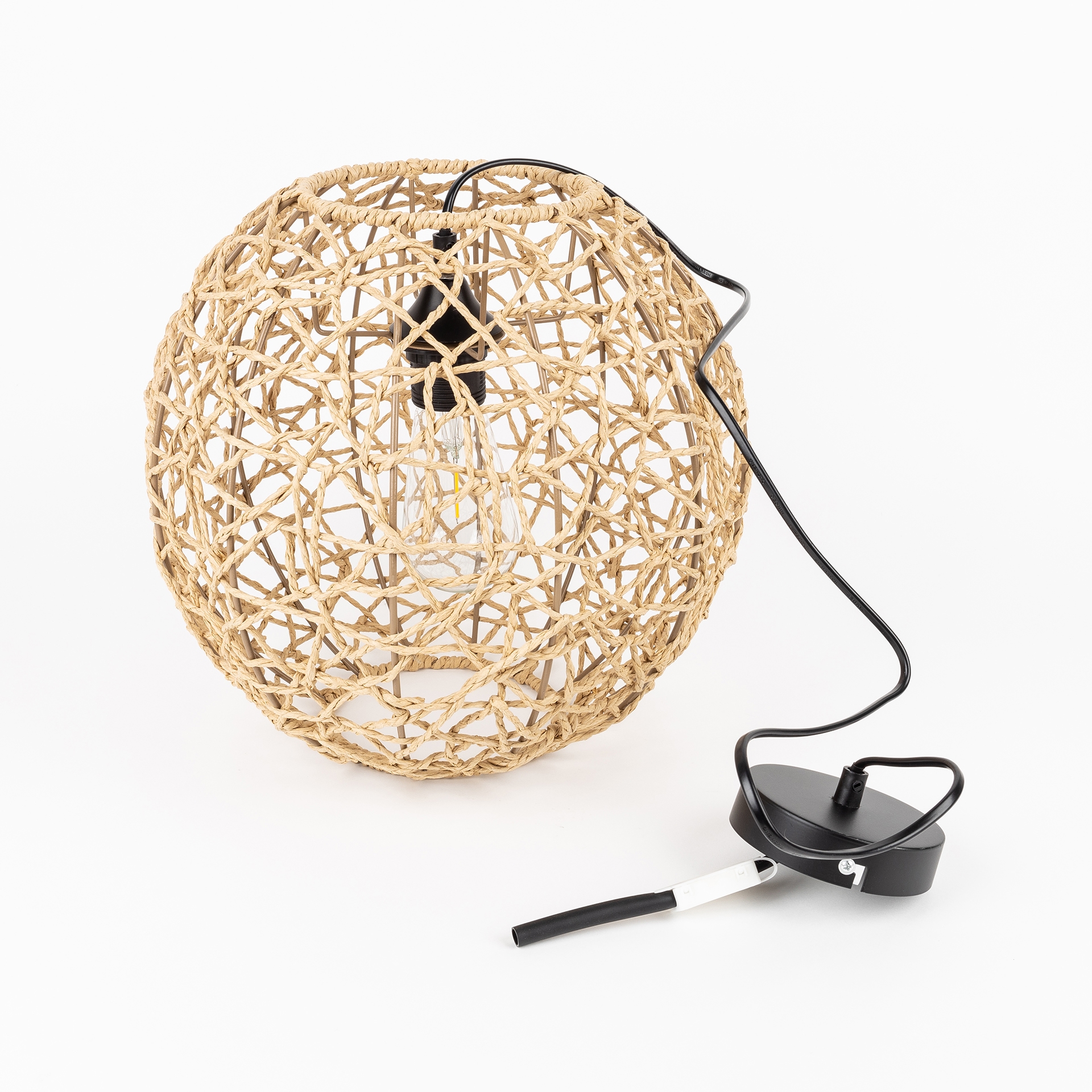 L&aacute;mpara de techo de fibra natural &Oslash;30cm