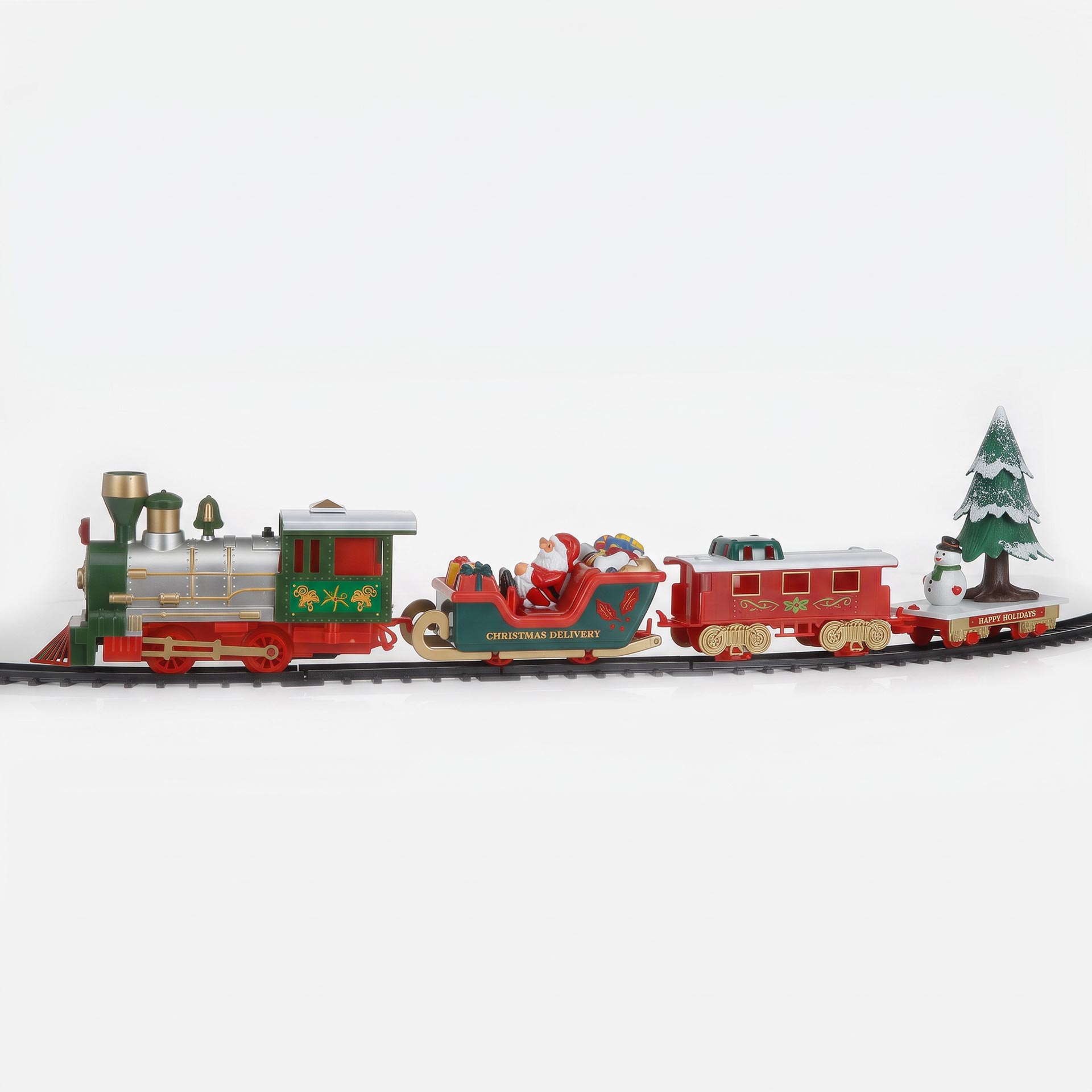 Tren de Navidad decorativo multicolor de pl&aacute;stico 22 piezas
