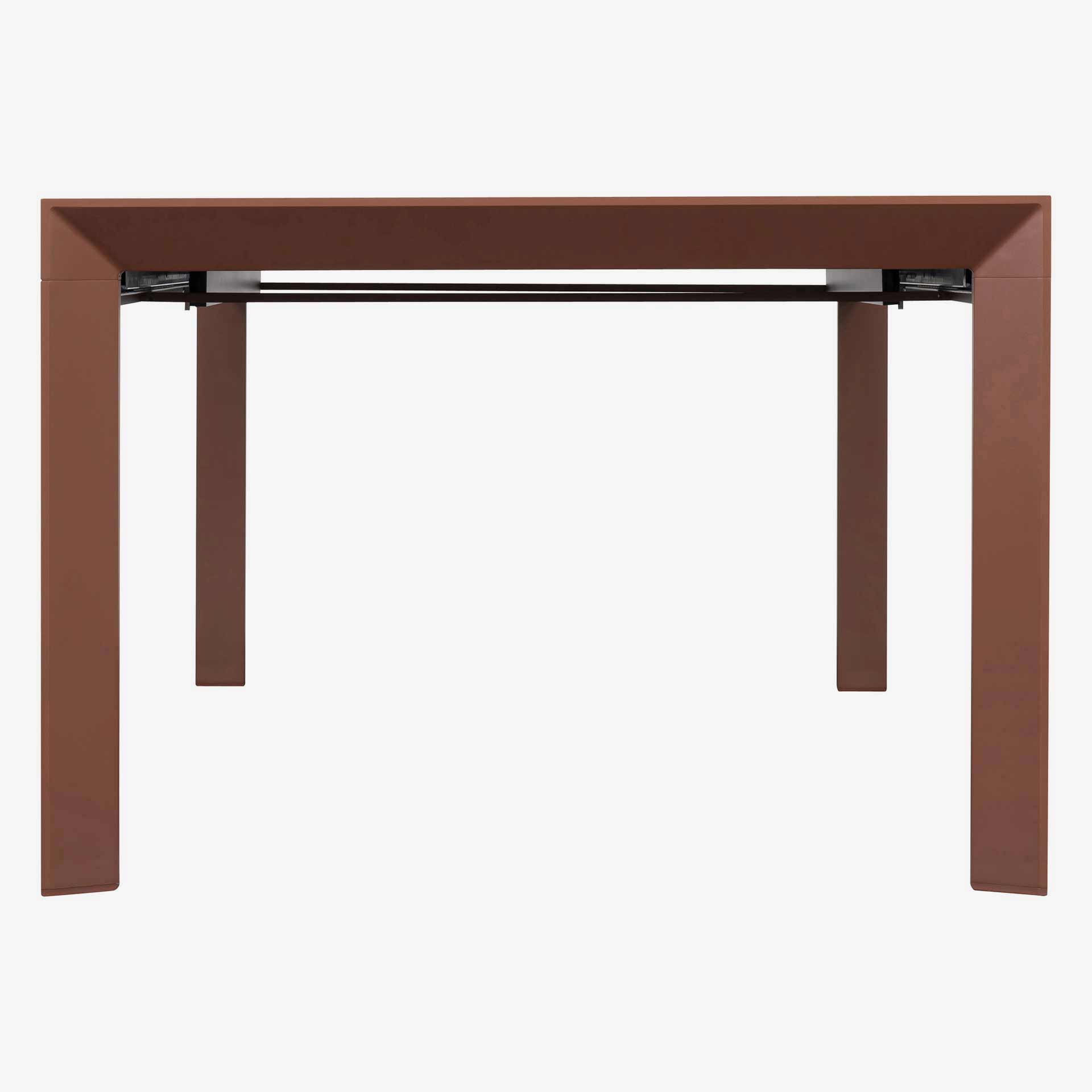 Mesa de comedor de jard&iacute;n extensible de aluminio caoba Evora 214x110x77cm