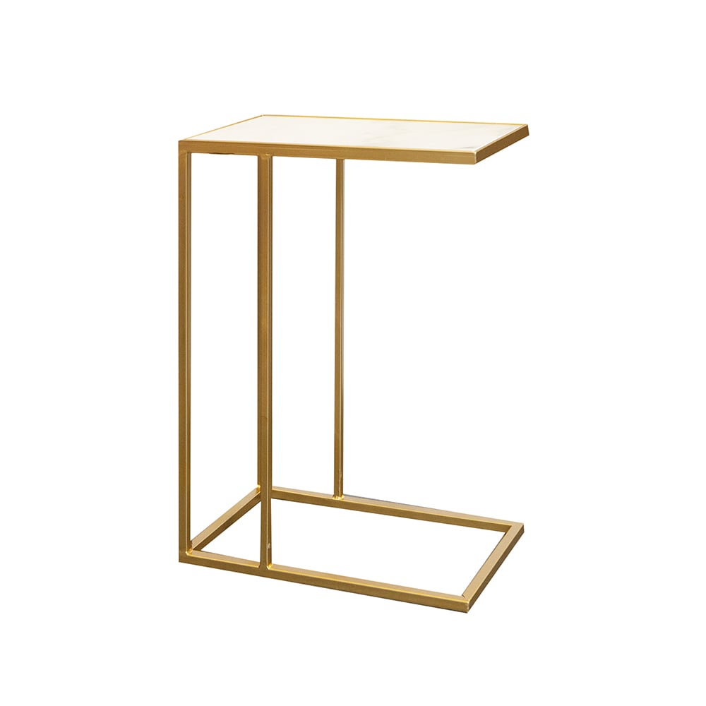 Mesa dorada sobre m&aacute;rmol 46x25x64cm Clau&Chloe