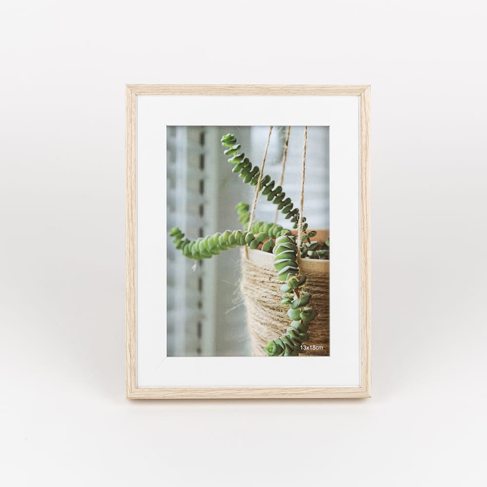 Marco de fotos blanc y natural 13x18cm