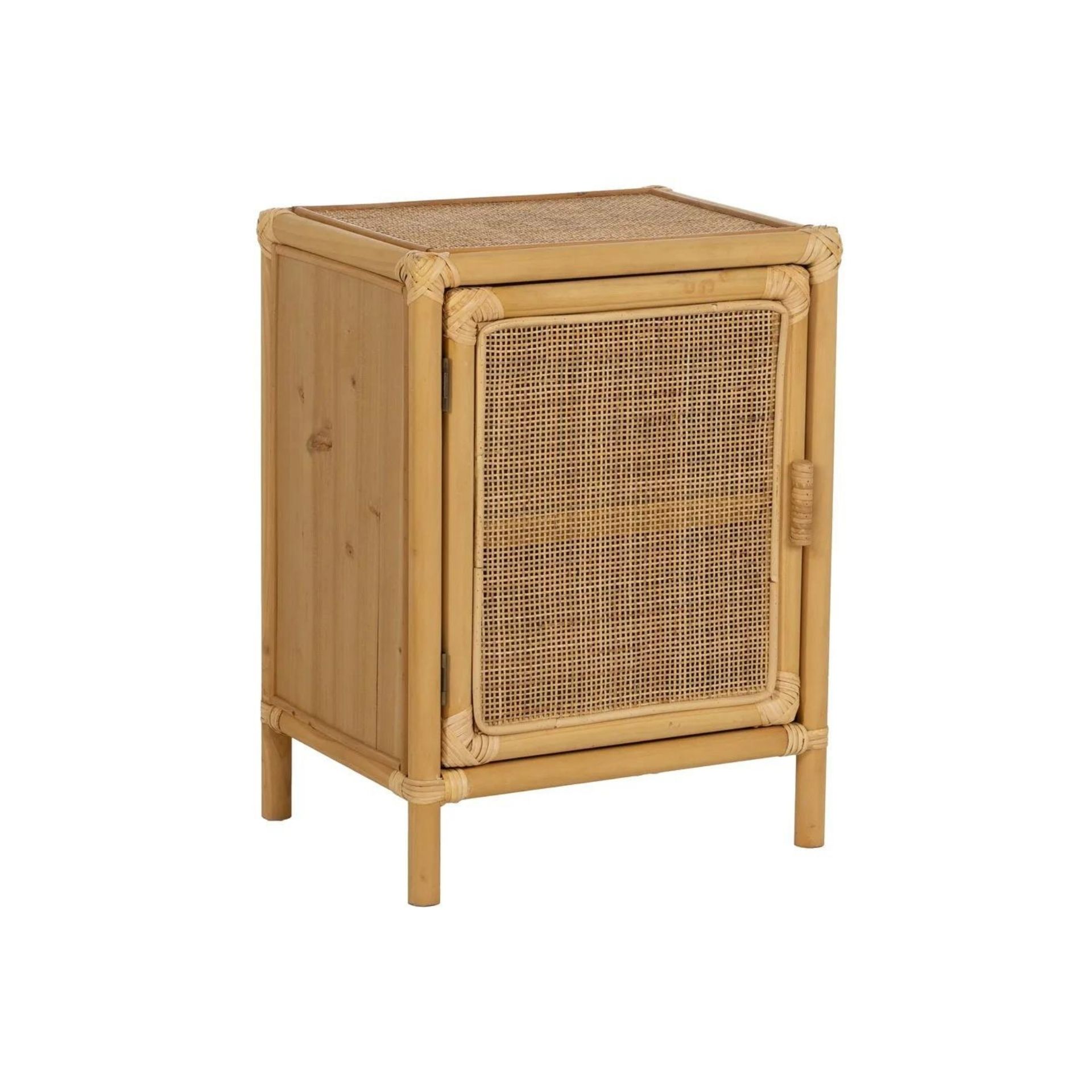Mesa de noche de ratán Toscana 46x35x60cm