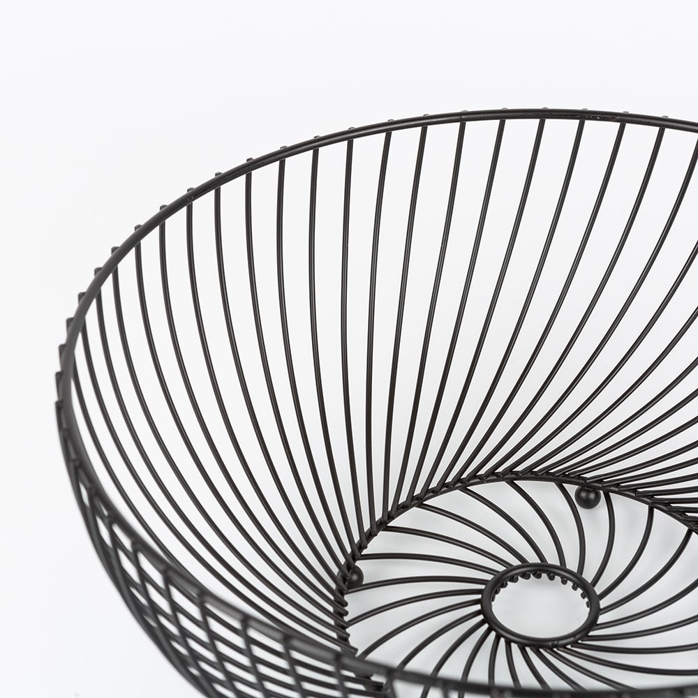 Frutero negro de acero inoxidable 30x12cm