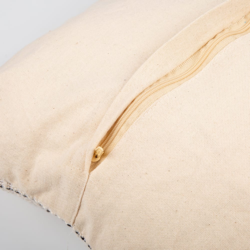 Funda de coj&iacute;n gris y beige de algod&oacute;n 45x45cm