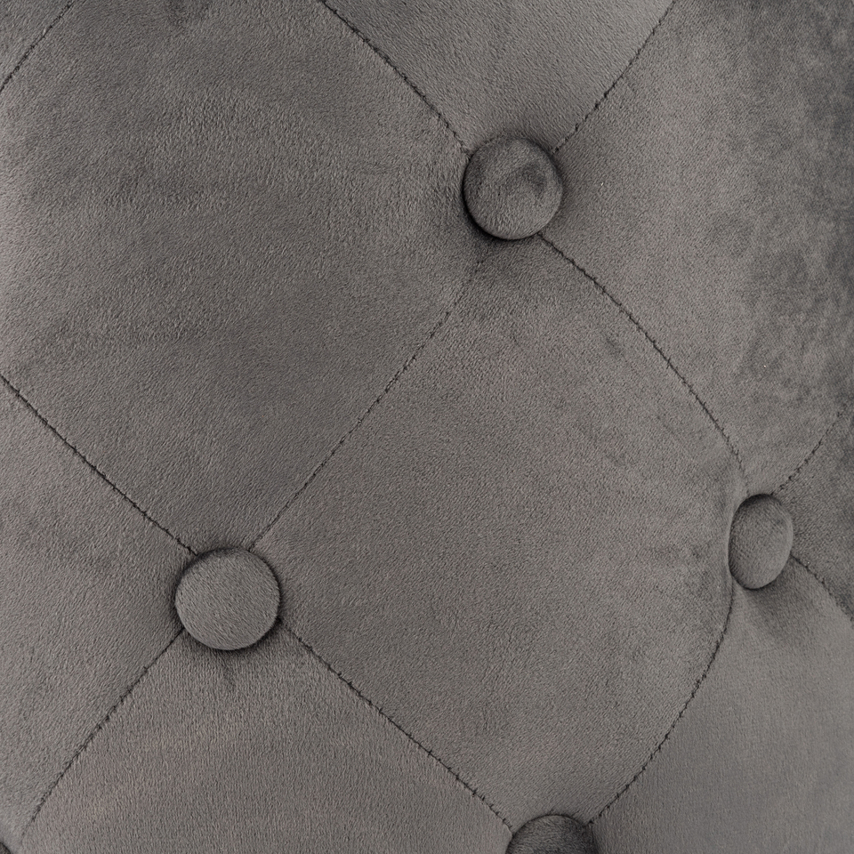 Puf velvet gris Jorja Ø38cm