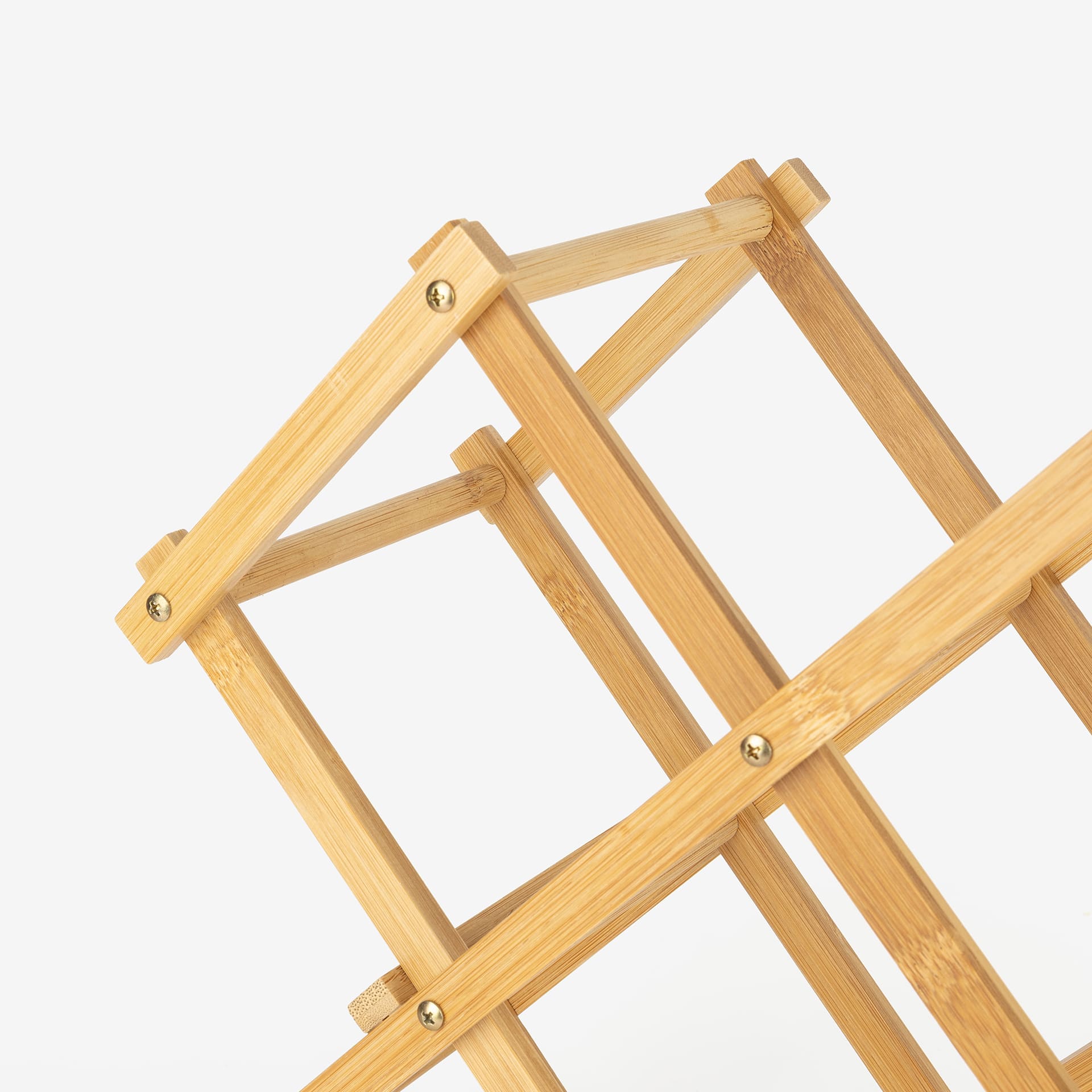 Botellero para 10 botellas plegable de bamb&uacute; 55x17x37cm