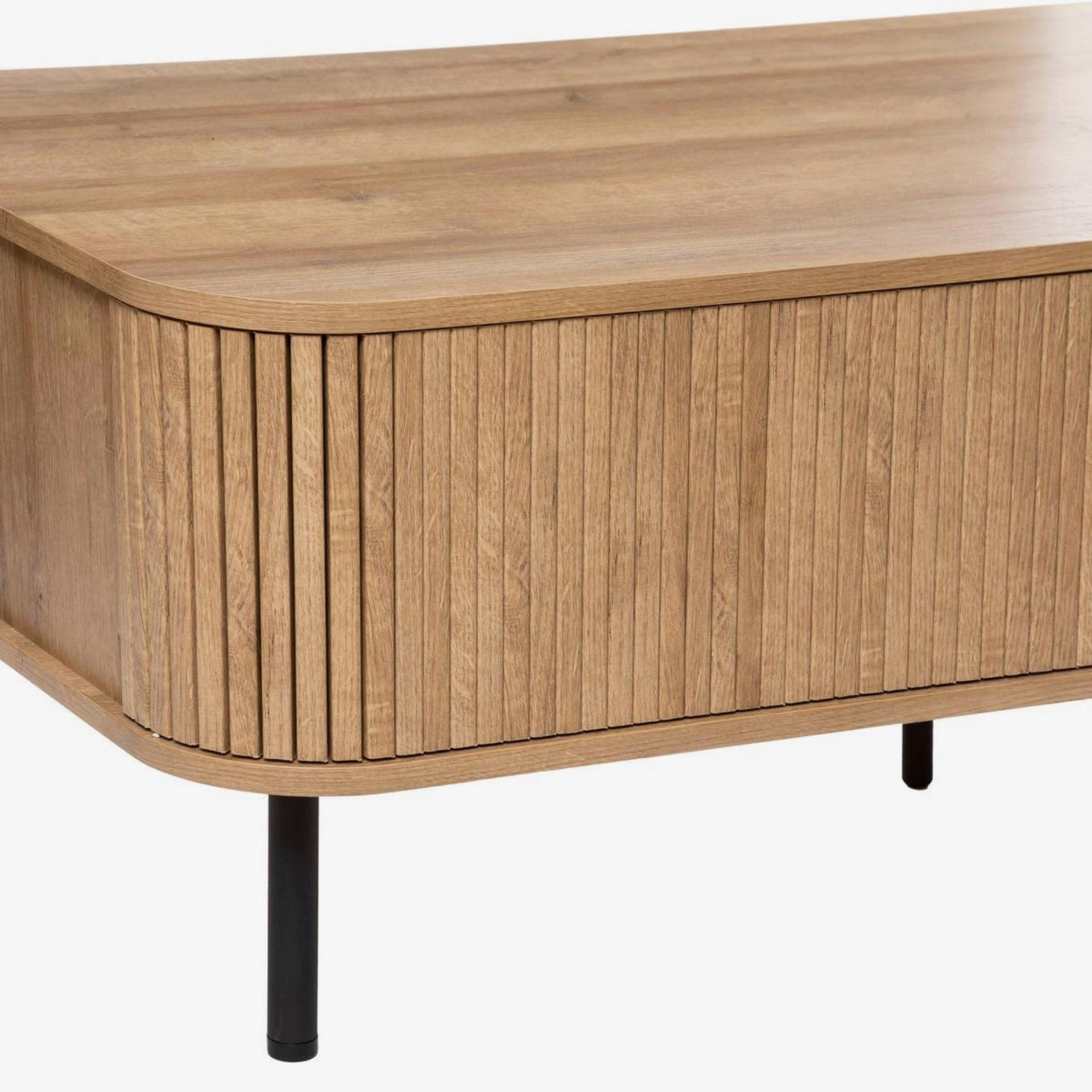 Mesa auxiliar de 2 puertas de madera Ivara
