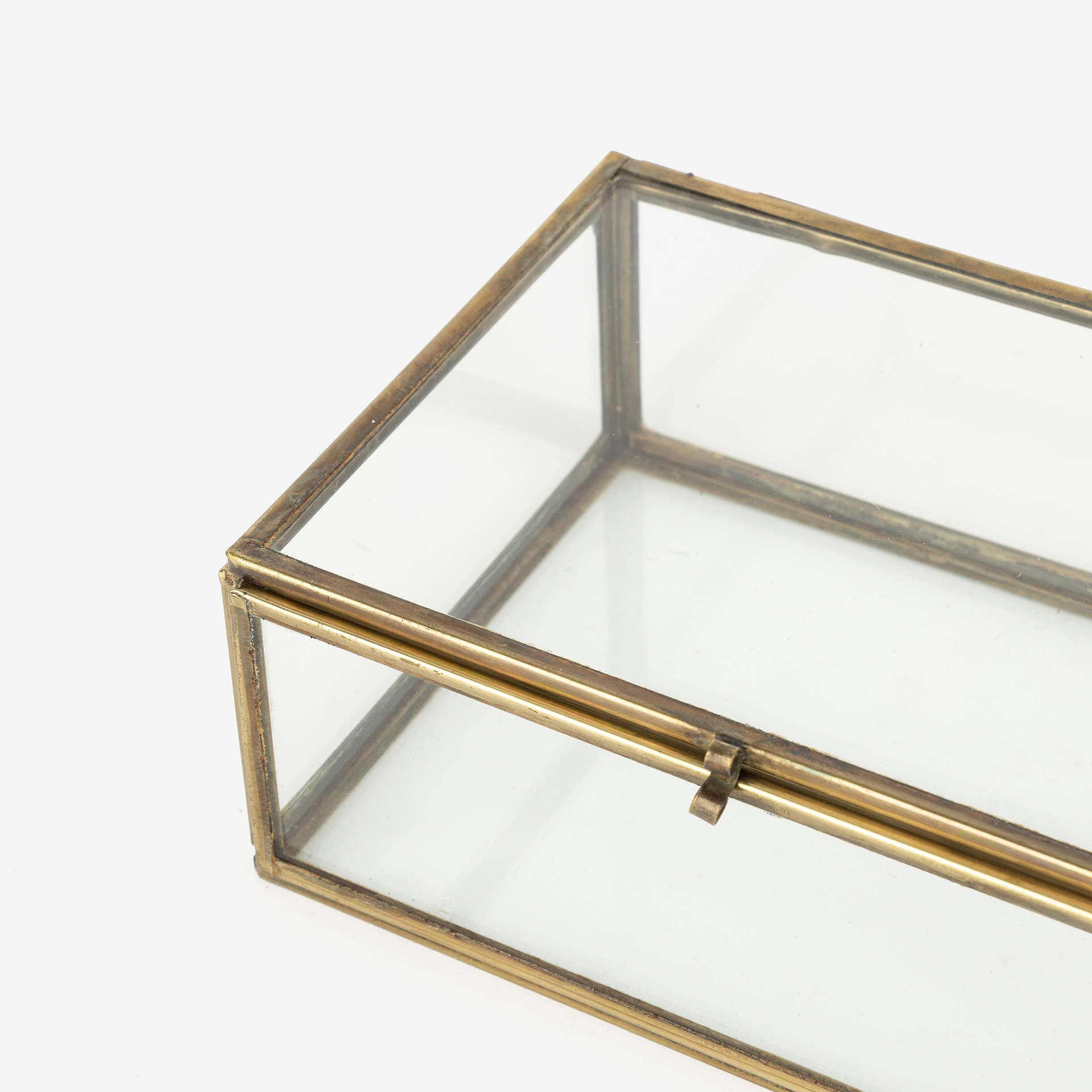 Joyero de cristal latón Antique 15x10x5,5cm