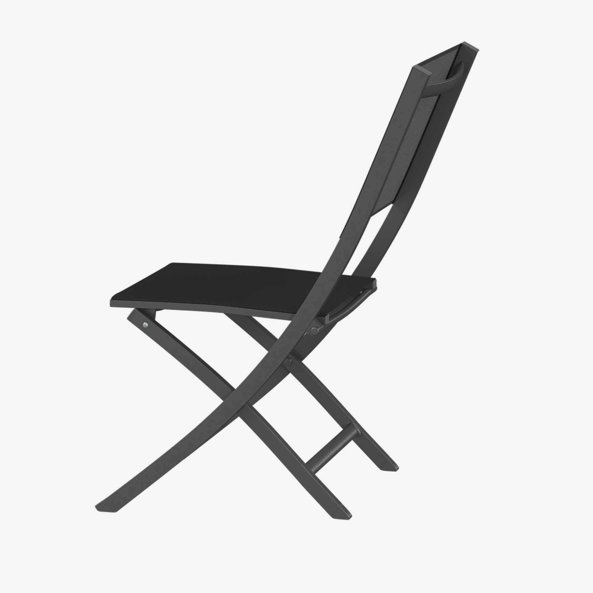 Set de 4 sillas de jard&iacute;n plegables de aluminio grafito Essor 45x57x90cm