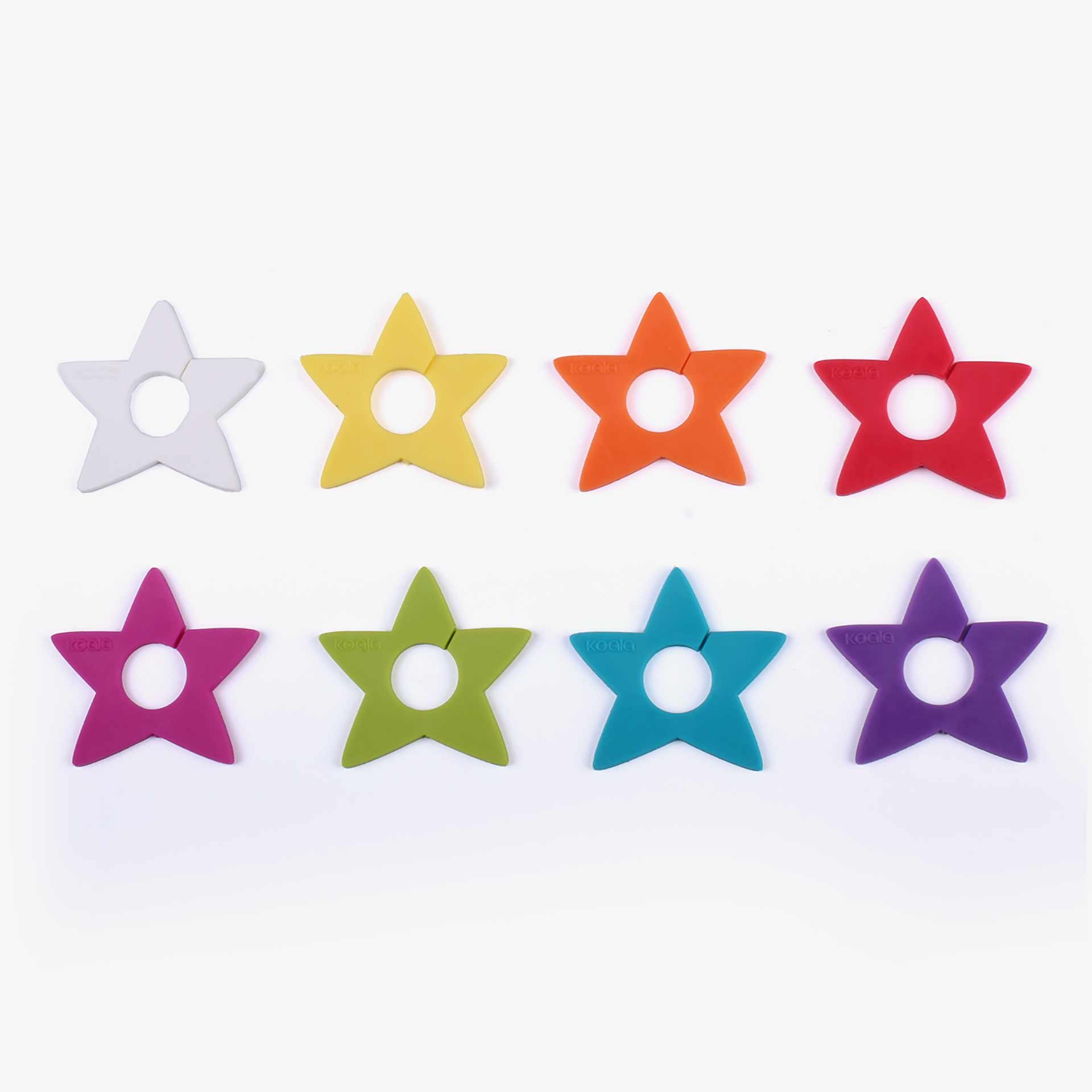 Set de 8 identificadores de copas de silicona con forma de estrella