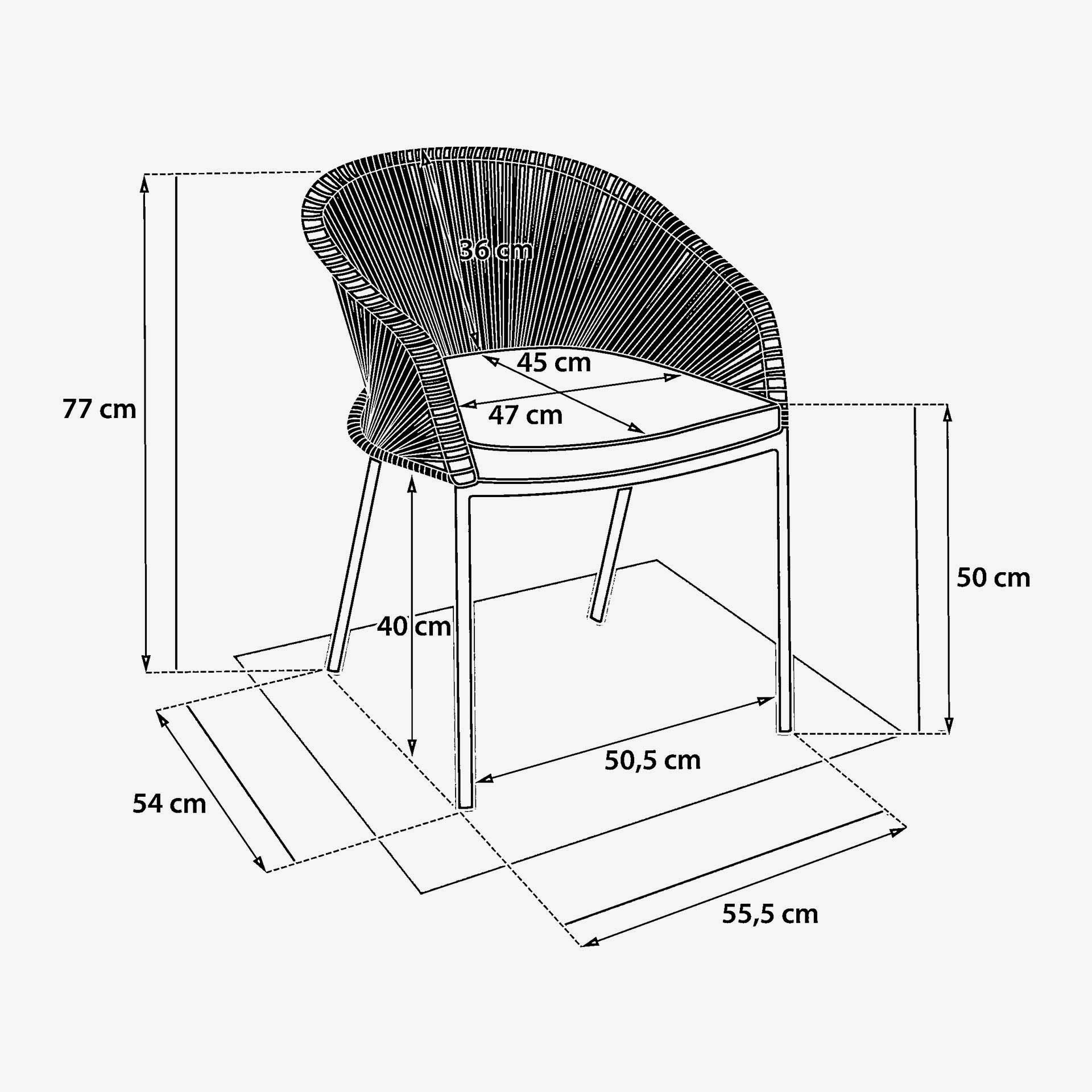 Sill&oacute;n de jard&iacute;n de aluminio crema Oryxa 57x62x77cm