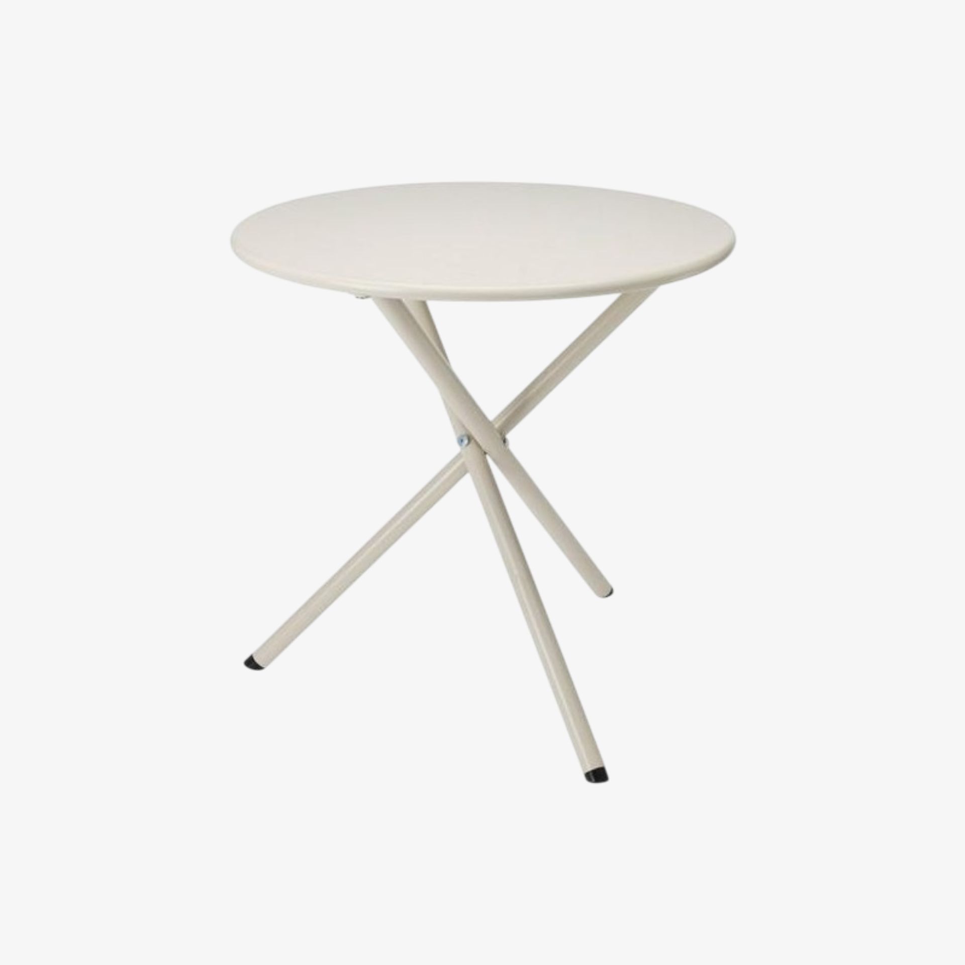 Mesa auxiliar plegable de acero crema Adele &Oslash;48cm