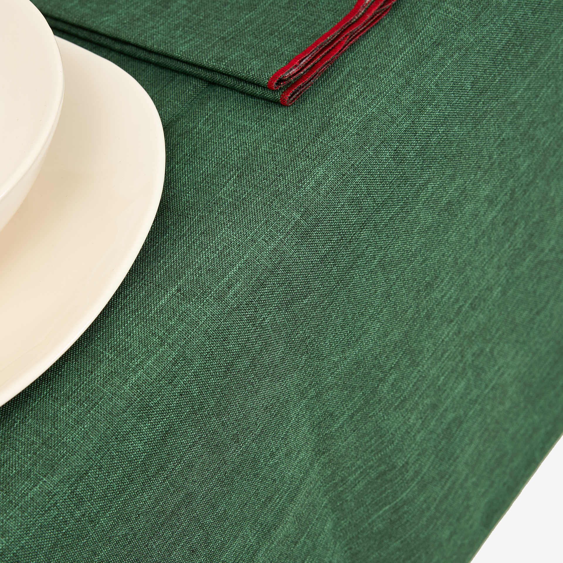 Mantel verde bordado Árbol Nevado 150x250cm