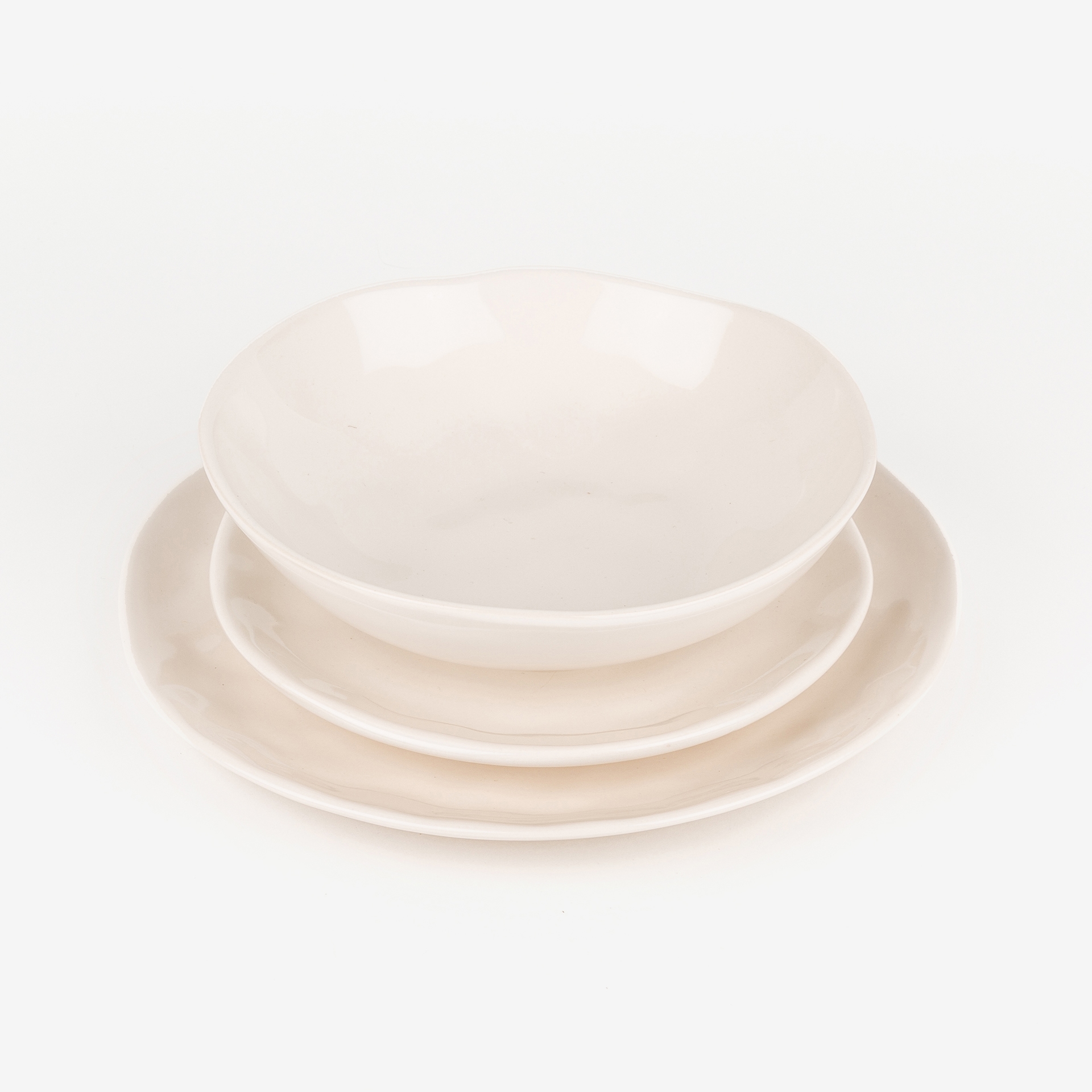 Plato hondo de gres blanco Nordic Ø20cm